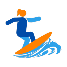 Surfing - Female | Round | 3 Colored | v1