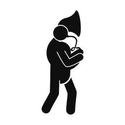 Marching French Horn Player - Male | Round | Silhouette | v1