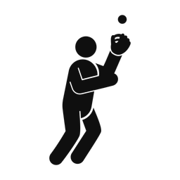 Baseball Fielder - Male | Round | Silhouette | v1