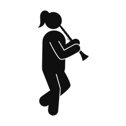 Marching Clarinetist - Female | Round | Silhouette | v1