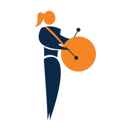 Marching Bass Drummer - Female | Motion | 2 Colored | v1