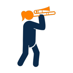 Marching Cornet Player - Female | Round | 2 Colored | v1
