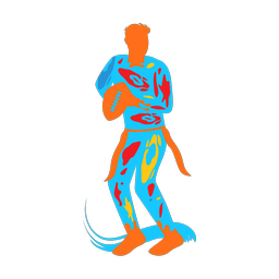 Flag Football Quarterback - Male | Splash | Colorful | v1