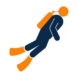 Scuba Diving - Male | Round | 2 Colored | v1