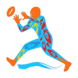 American Football Receiver - Male | Splash | Colorful | v2