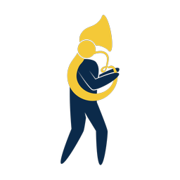 Marching French Horn Player - Male | Strike | 2 Colored | v1
