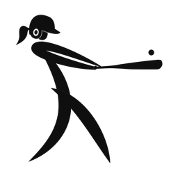 Softball Batter - Female | Motion | Silhouette | v1