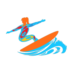 Surfing - Female | Splash | Colorful | v4