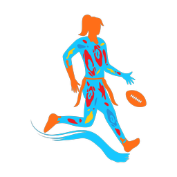 Flag Football Punter - Female | Splash | Colorful | v1