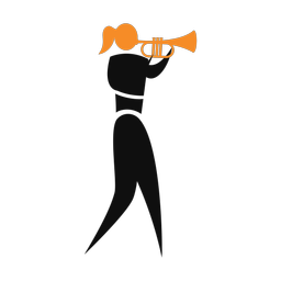 Marching Trumpet Player - Female | Motion | 2 Colored | v1