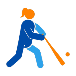 Softball Batter - Female | Round | 3 Colored | v3