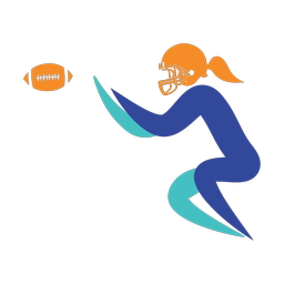 American Football Lineman - Female | Motion | 3 Colored | v1