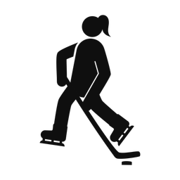 Ice Hockey Player - Female | Round | Silhouette | v4