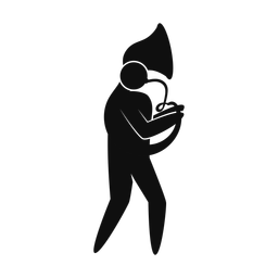 Marching French Horn Player - Male | Strike | Silhouette | v1