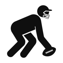 American Football Lineman - Male | Round | Silhouette | v2