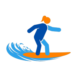 Surfing - Female | Round | 3 Colored | v3