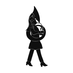 Marching French Horn Player - Female | Promax | Silhouette | v1