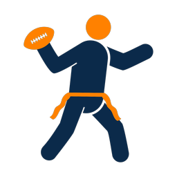 Flag Football Quarterback - Male | Round | 2 Colored | v1