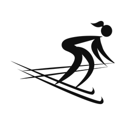 Downhill Skiing - Female | Motion | Silhouette | v1
