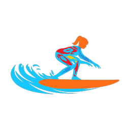 Surfing - Female | Splash | Colorful | v2