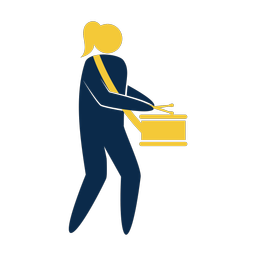Marching Side Drummer - Female | Strike | 2 Colored | v1