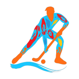 Field Hockey Player - Male | Splash | Colorful | v1