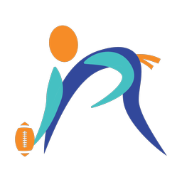 Flag Football Lineman - Male | Motion | 3 Colored | v1