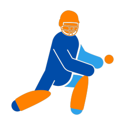 Cricket Wicket Keeper - Male | Round | 3 Colored | v1