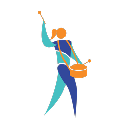 Marching Side Drummer - Female | Motion | 3 Colored | v1