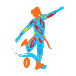 Flag Football Kicker - Female | Splash | Colorful | v1