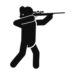 Hunting - Female | Round | Silhouette | v1