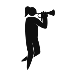 Marching Trumpet Player - Female | Strike | Silhouette | v1