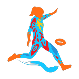 American Football Punter - Female | Splash | Colorful | v1
