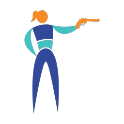 Pistol Shooting - Female | Motion | 3 Colored | v1