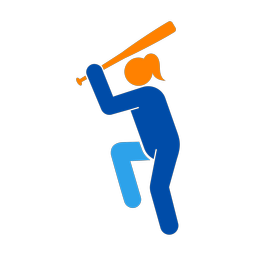 Softball Batter - Female | Round | 3 Colored | v2