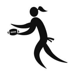 Flag Football Punter - Female | Motion | Silhouette | v1