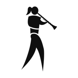 Marching Clarinetist - Female | Motion | Silhouette | v1
