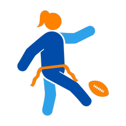 Flag Football Punter - Female | Round | 3 Colored | v1