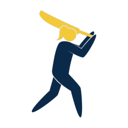 Cricket Batter - Female | Strike | 2 Colored | v1
