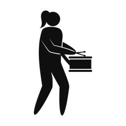 Marching Side Drummer - Female | Strike | Silhouette | v1