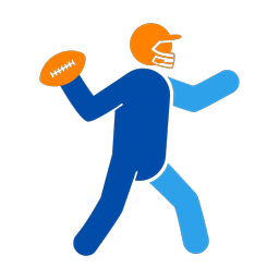 American Football Quarterback - Male | Round | 3 Colored | v1