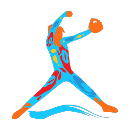 Softball Pitcher - Female | Splash | Colorful | v2