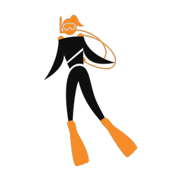 Scuba Diving - Female | Motion | 2 Colored | v1