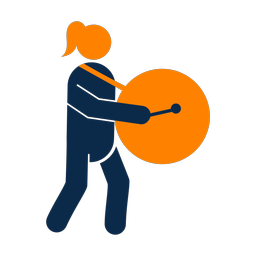 Marching Bass Drummer - Female | Round | 2 Colored | v1