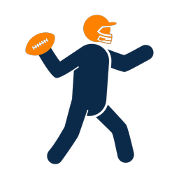 American Football Quarterback - Male | Round | 2 Colored | v1