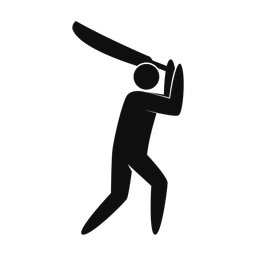 Cricket Batter - Male | Strike | Silhouette | v1
