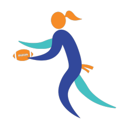 Flag Football Punter - Female | Motion | 3 Colored | v1
