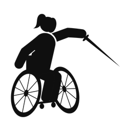 Wheelchair Fencing - Female | Round | Silhouette | v1
