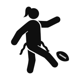 Flag Football Punter - Female | Round | Silhouette | v1