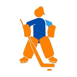 Ice Hockey Goalie - Female | Round | 3 Colored | v1